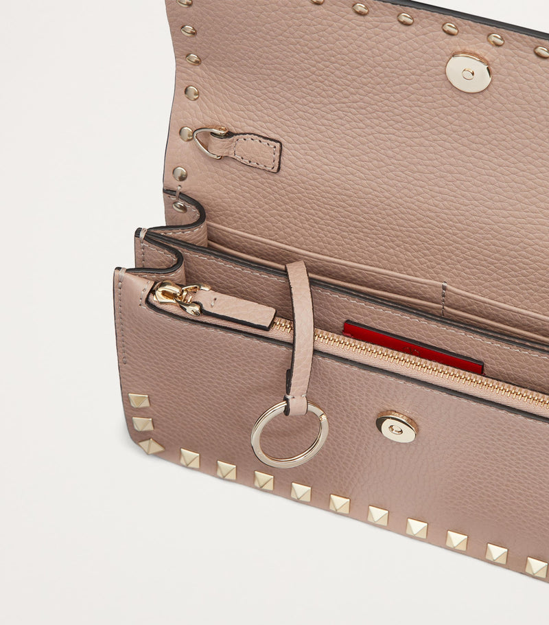 Valentino Garavani Rockstud chain wallet leather, UK version