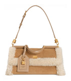 Dolce&Gabbana calfskin fur-trim top-handle bag (British brand)