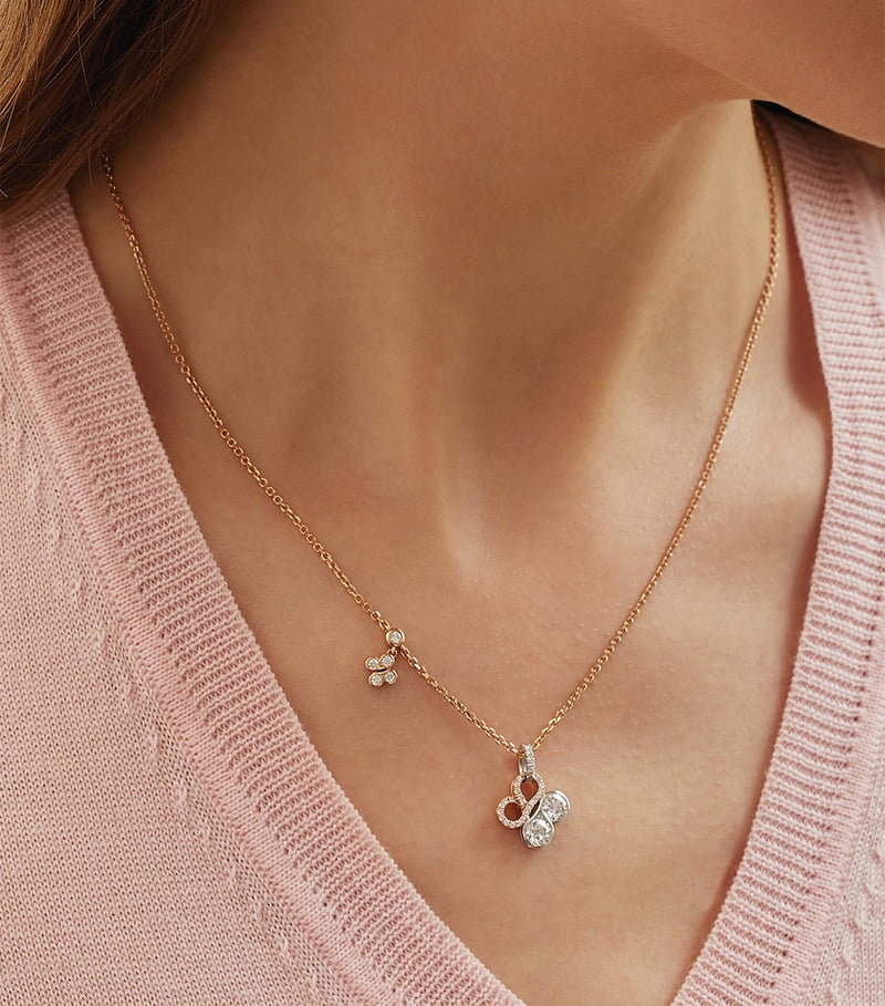 Boodles rose gold platinum diamond necklace (British brand)