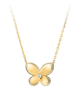 Harrods Graff Yellow Gold and Diamond Butterfly Necklace 46cm- Buy online at McGrocer