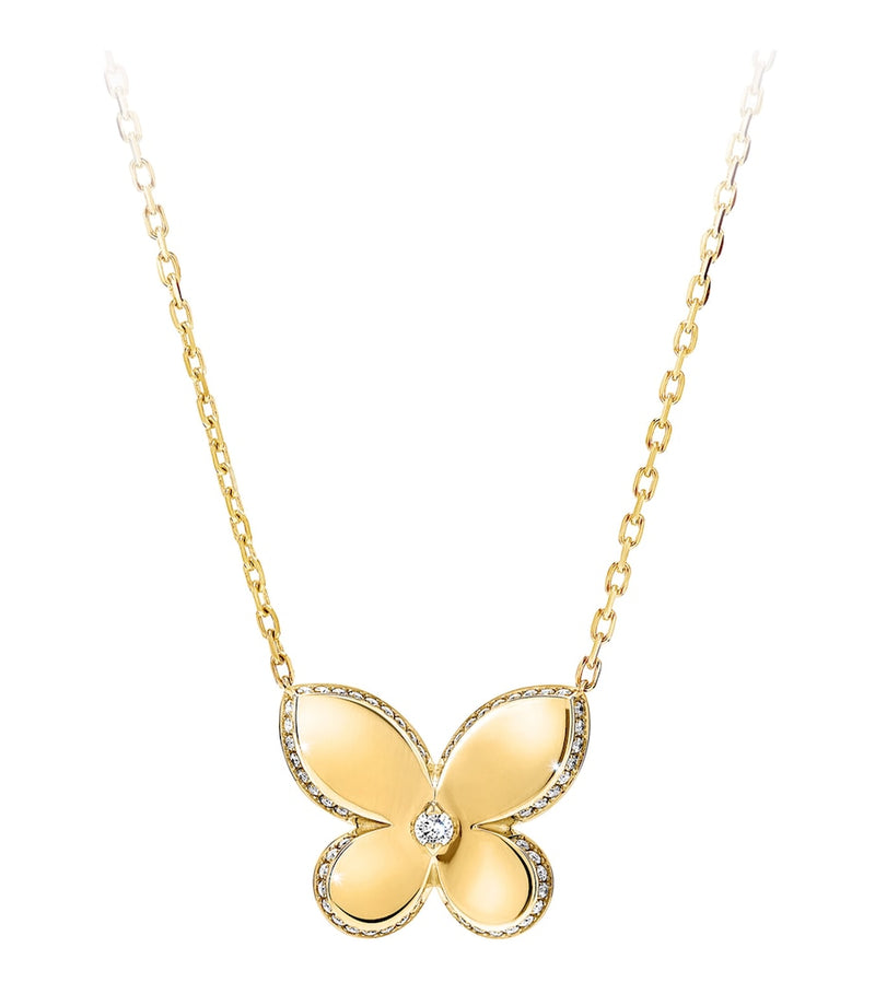 Graff yellow gold diamond butterfly necklace (British brand)