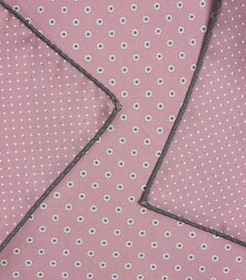 Canali silk medallion print pocket square 33cm, UK version