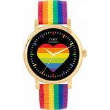 Superdrug Toff London Black 38mm Pride Rainbow Heart Batons Watch- Buy online at McGrocer