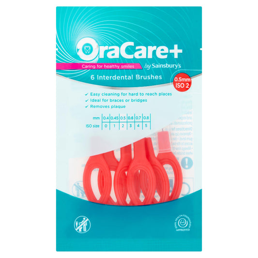 OraCare+ 6 Interdental Brush 0.5mm ISO 2 Red