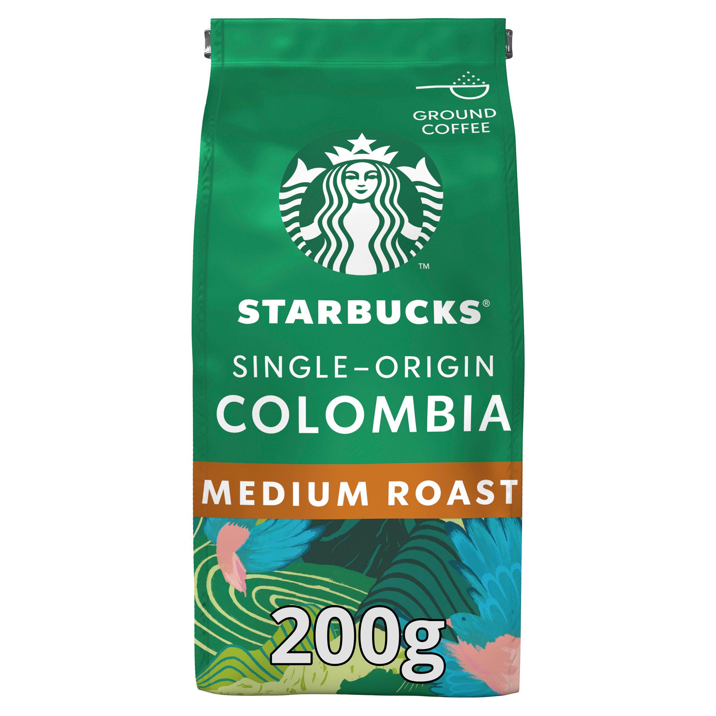 Starbucks Colombia Single-Origin Medium Ground 100% Arabica Coffee Bag 200g All coffee Sainsburys