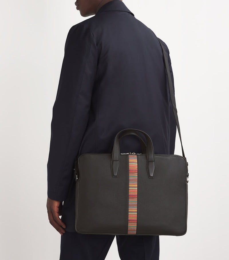 Paul Smith leather Signature stripe briefcase, imported from the UK