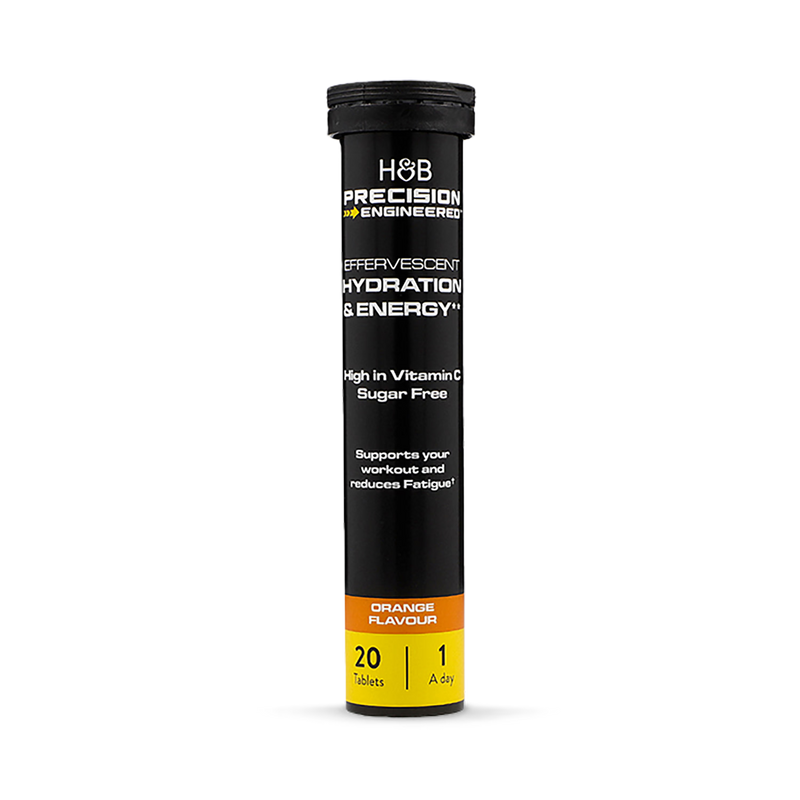 Hydration & Energy effervescent orange tablets sports supplement - British product