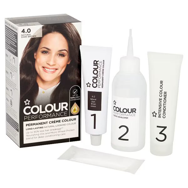 Superdrug Colour Performance Natural Dark Brown Hair Dye (British brand)
