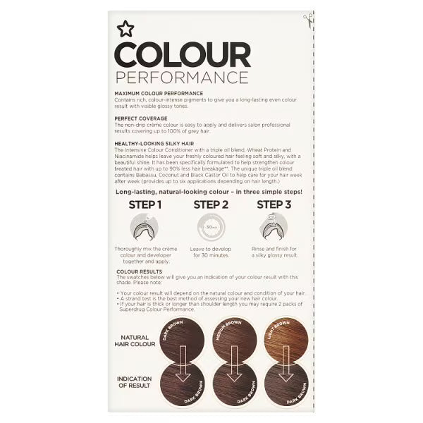 Superdrug Colour Performance Natural Dark Brown Hair Dye (British brand)