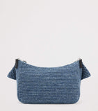 LOEWE medium crochet Ola shoulder bag in raffia and linen, imported from the UK