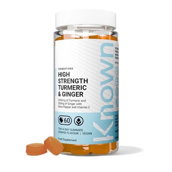 Known Nutrition high strength turmeric and ginger gummies, UK version