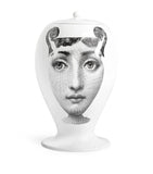 Fornasetti porcelain decorative vase with silhouette design, 30cm tall - British product