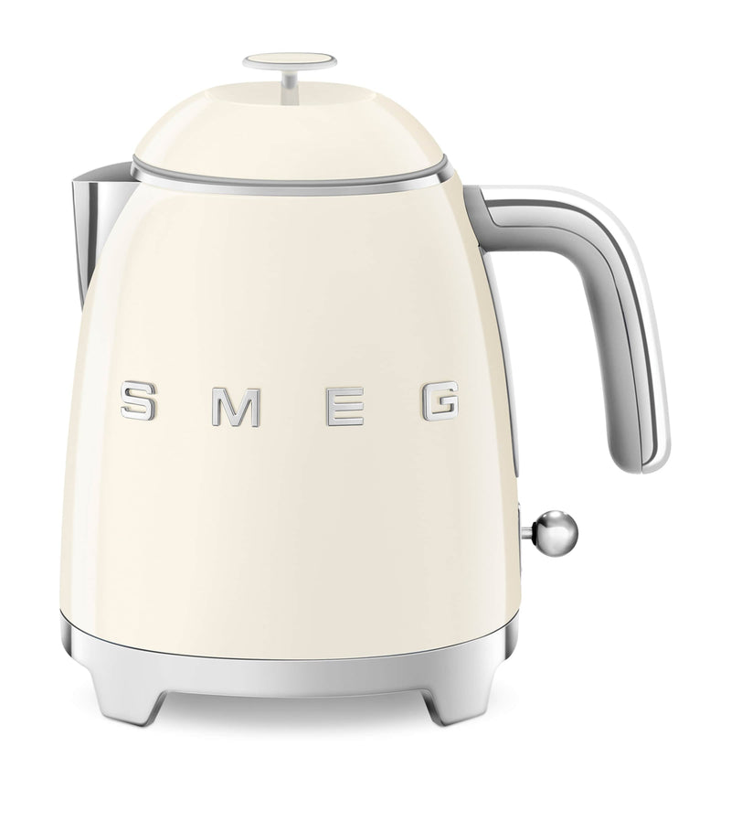 Smeg mini retro kettle with stainless steel handle and base (British brand)