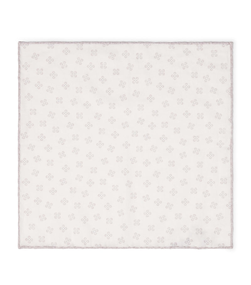 Eleventy cotton-wool pocket square geometric pattern - British product