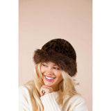 SVNX faux fur leopard print hat 56-58cm (British brand)