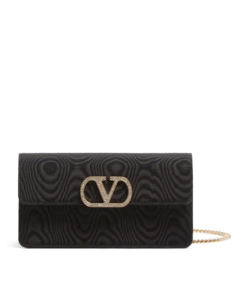 Valentino Garavani moiré VLogo chain wallet, imported from the UK