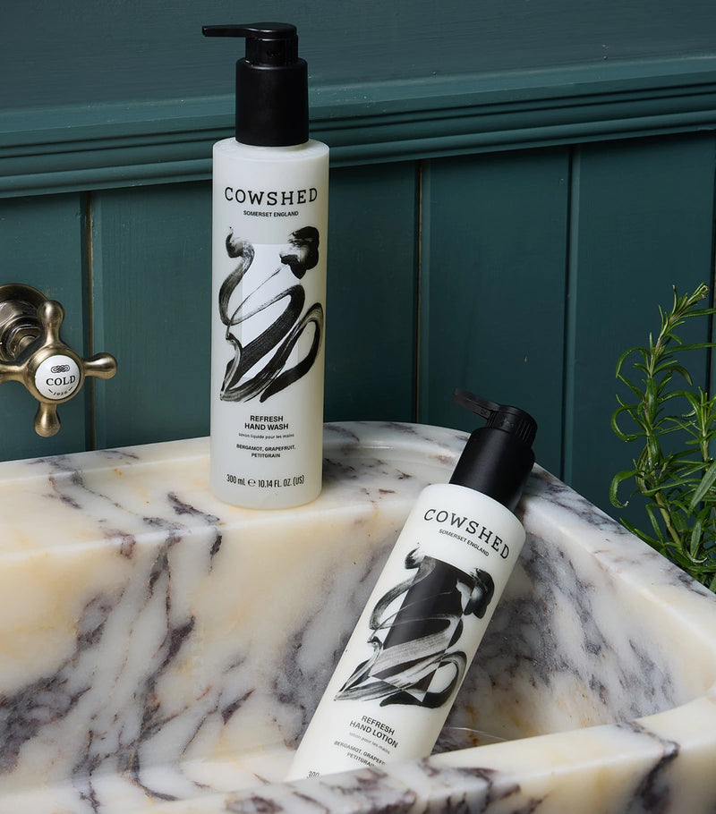 Cowshed Refresh Hand Duo gift set hand wash lotion 300ml (British brand)