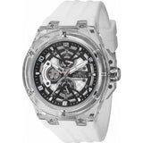 Invicta Clear Mens Racing Watch with silicone strap and plastic casing, UK version