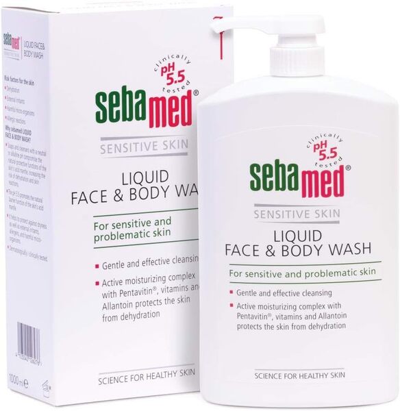 Sebamed liquid face and body wash 1000ml (British brand)