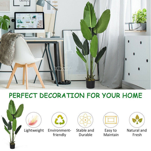 Livingandhome artificial banana leaf tree 160cm, UK version