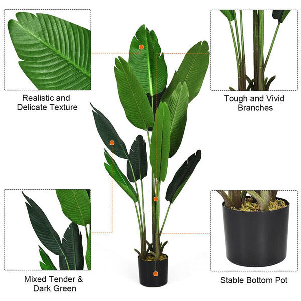 Livingandhome artificial banana leaf tree 160cm, UK version