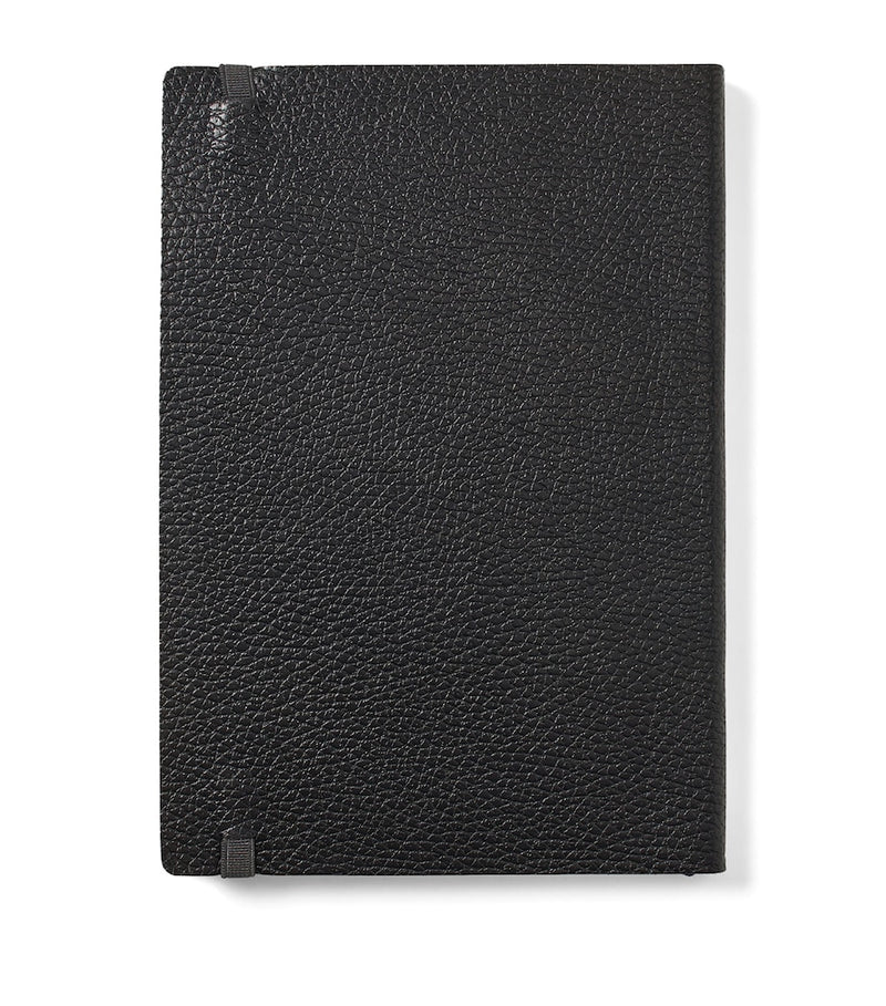 Aspinal Of London grained leather bound A5 notebook - British product