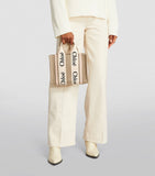 Chloé Small Woody Tote Bag linen canvas - British product