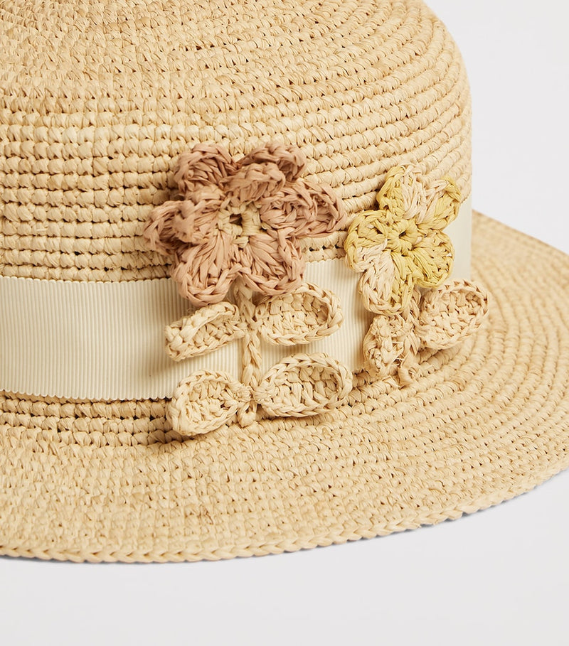 Bonpoint Raffia Hat boater style, UK version