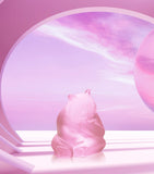 Lalique rose nebula panda crystal sculpture, UK version