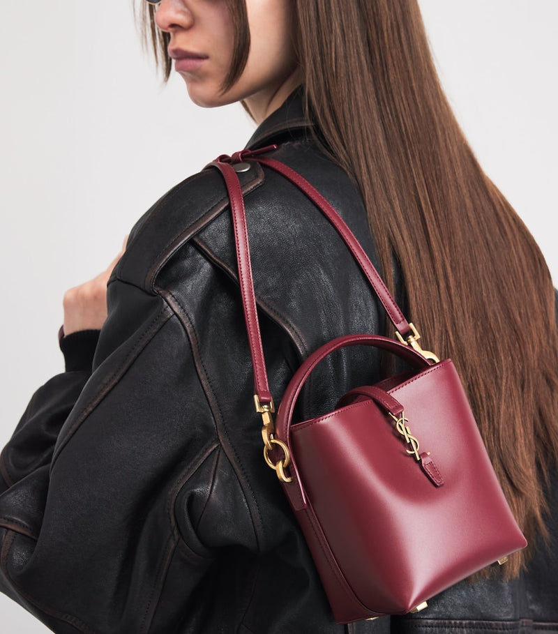 YSL Mini 37 bucket bag in smooth calfskin leather (British brand)