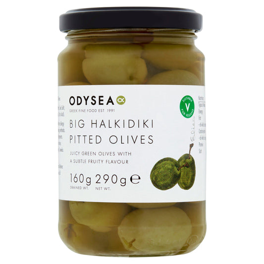 Odysea Greek Big Halkidiki Pitted Olives 290g (160g*) Olives & antipasti Sainsburys   