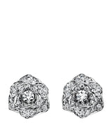 Harrods Piaget White Gold and Diamond Rose Stud Earrings- Buy online at McGrocer