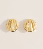 Chloé Pleats clip-on earrings in gold-tone finish, imported from the UK
