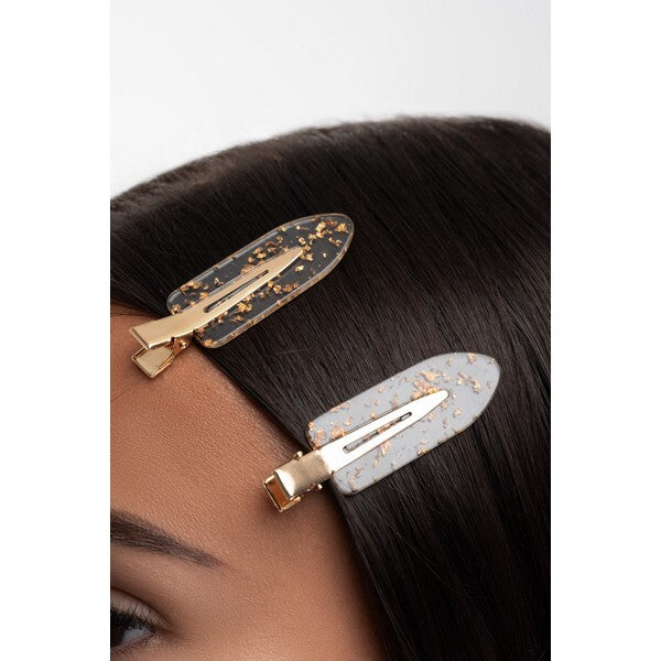 Brushworks gold flake no crease hair clips 6 pack - British product