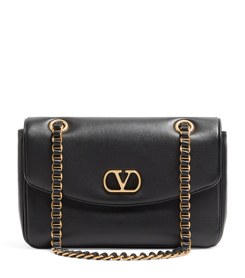 Valentino Garavani Djuna lambskin shoulder bag with gold VLOGO hardware, UK version