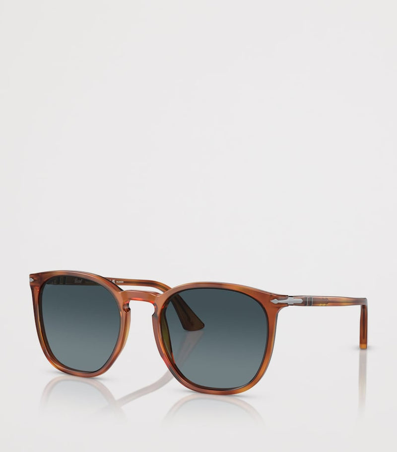 Persol acetate round sunglasses with keyhole bridge, UK version