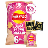 Walkers Baked Prawn Cocktail Multipack Snacks Crisps 6 x 22g GOODS ASDA