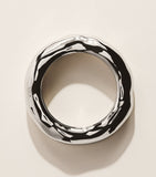 Alexis Bittar large molten wide bangle rhodium plated brass - British product