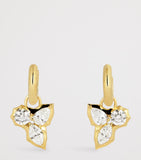 Jade Trau Poppy huggie earrings in yellow gold with diamonds, imported from the UK