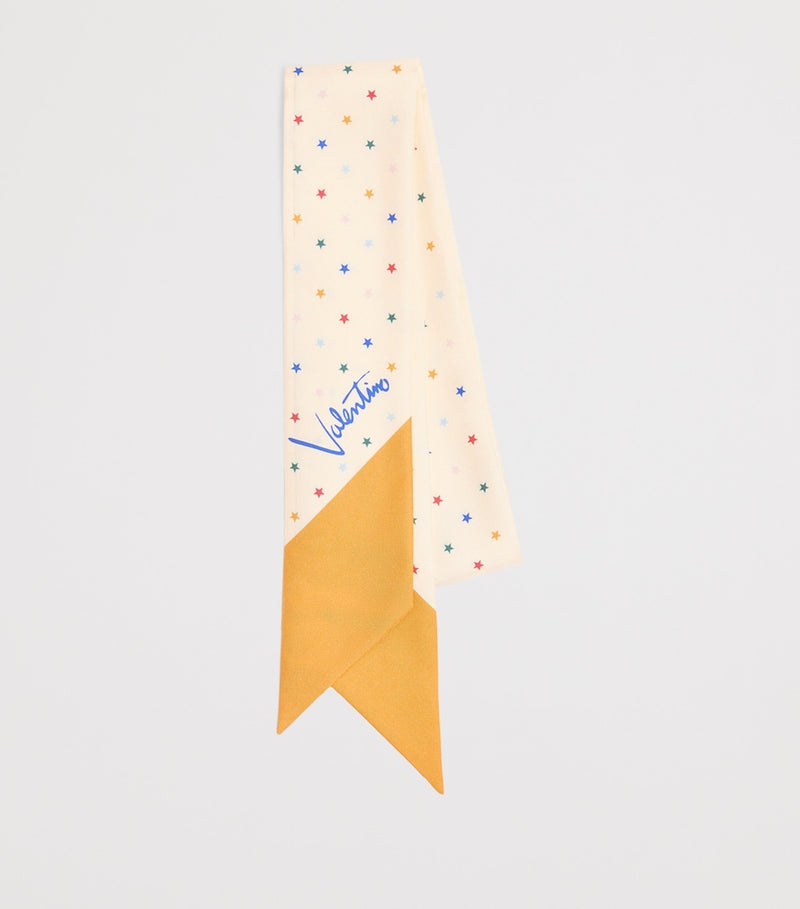 Valentino Garavani silk stars skinny scarf 6x180cm - British product