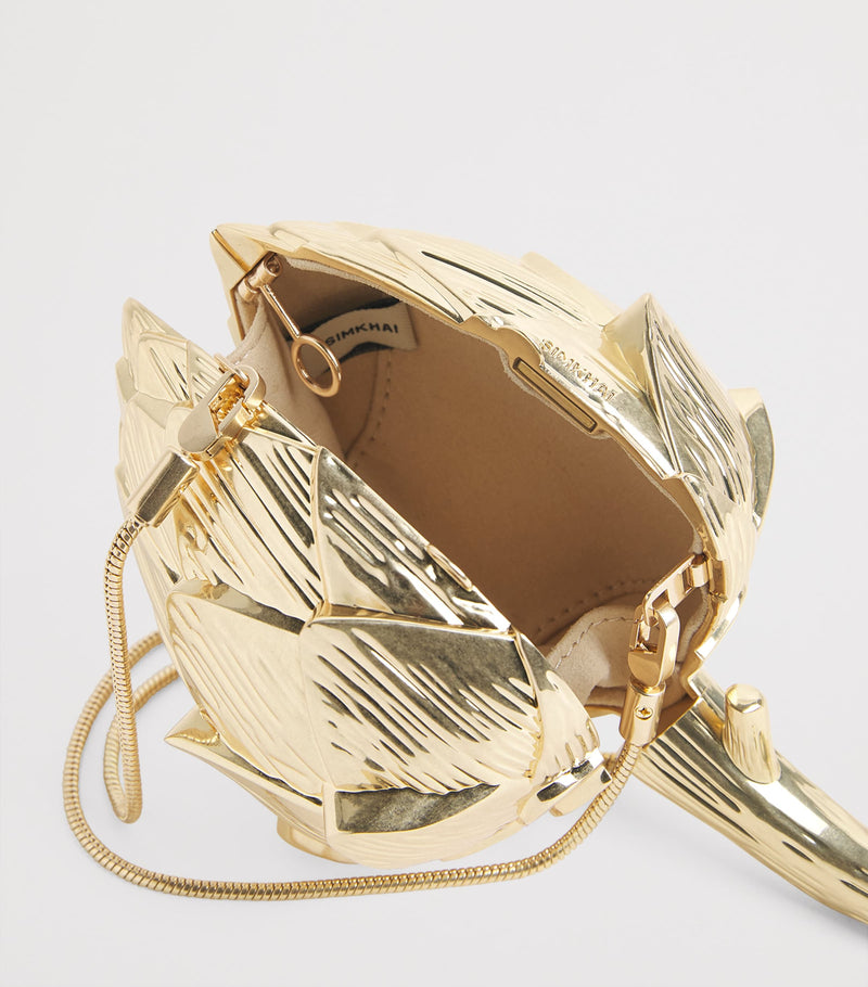 Simkhai Isabella clutch bag gold finish - British product