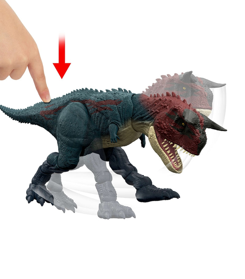 Charge and Chomp Carnotaurus dinosaur toy with sounds and app, UK version