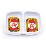 Longevity melamine twin dipping sauce dish, imported from the UK