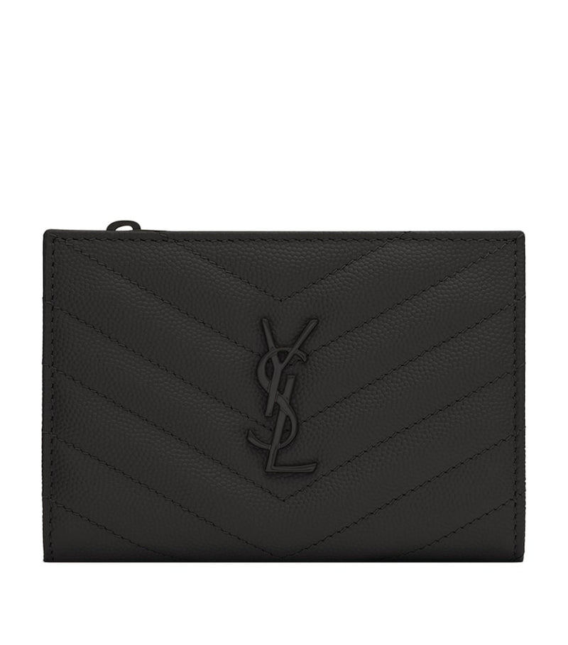 Saint Laurent quilted leather bifold pouch, imported from the UK