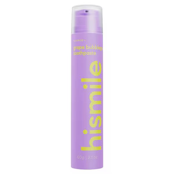 Hismile Grape Bubblegum flavoured toothpaste for daily use, UK version