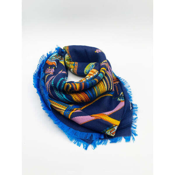 SVNX blue multi print scarf, imported from the UK