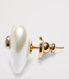 Valentino Garavani VLogo heart earrings in faux pearl and gold tone, imported from the UK