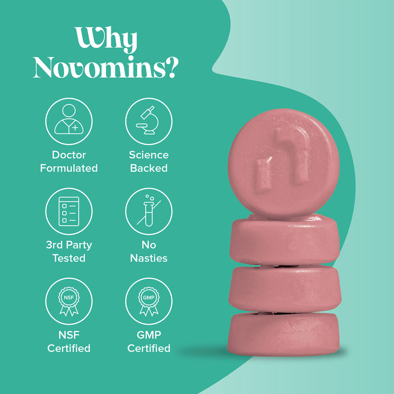 Novomins Calcium gummies peach flavour 60, imported from the UK