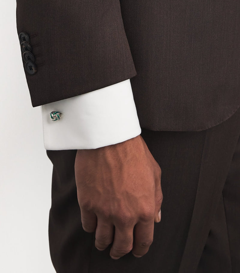 Deakin & Francis sterling silver enamel knot cufflinks - British product