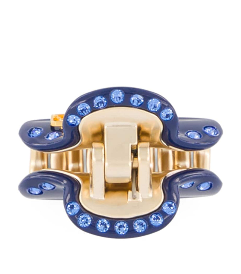 Alexandre de Paris gold-plated crystal-embellished claw hair clip, UK version